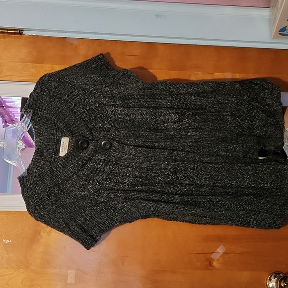 Sonoma 1X Black and Gray Short Sleeve Sweater Cardigan - Picture 1 of 8